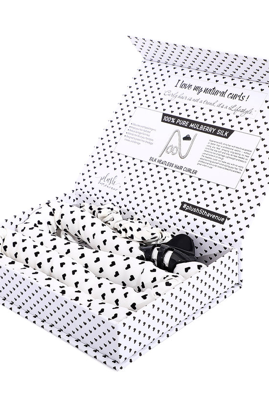 Silk Heatless Hair Curler Set - 4 pcs - Black & White - Joe's Labs