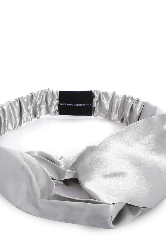 Silk Hairband Set - 2 pcs - Peacock Blue & Silver Grey - Joe's Labs