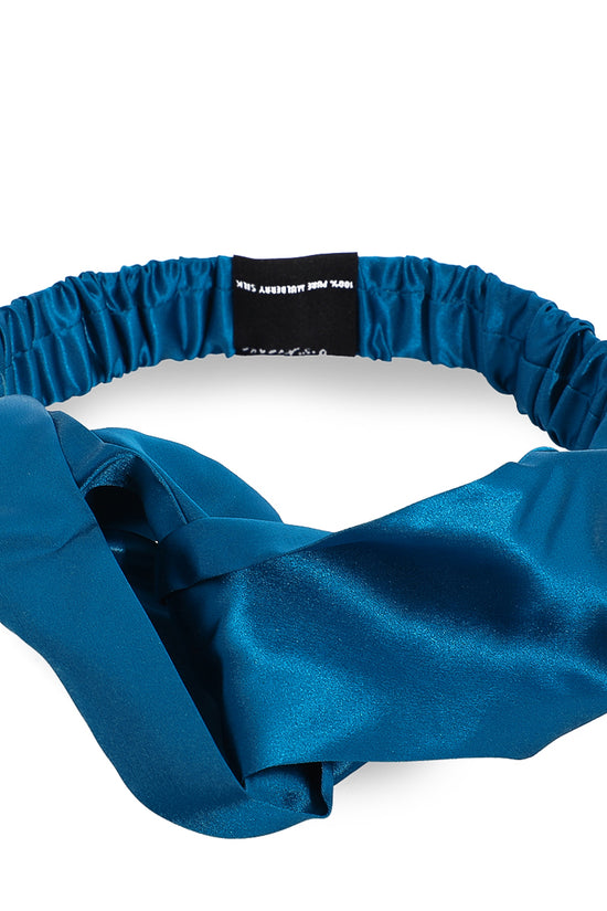 Silk Hairband Set - 2 pcs - Peacock Blue & Silver Grey - Joe's Labs