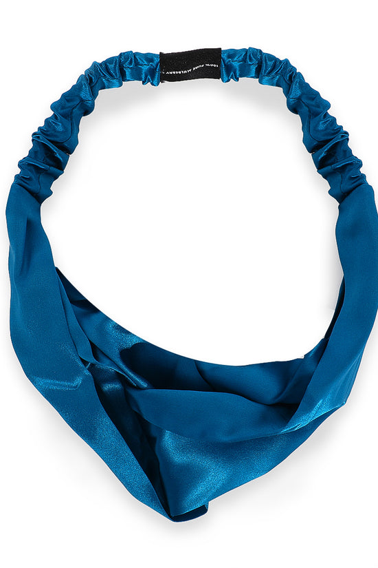 Silk Hairband Set - 2 pcs - Peacock Blue & Silver Grey - Joe's Labs