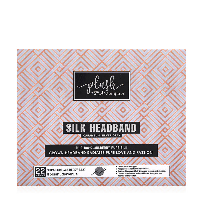 Silk Headband Set - 2 pcs-Caramel & Silver Grey - Joe's Labs