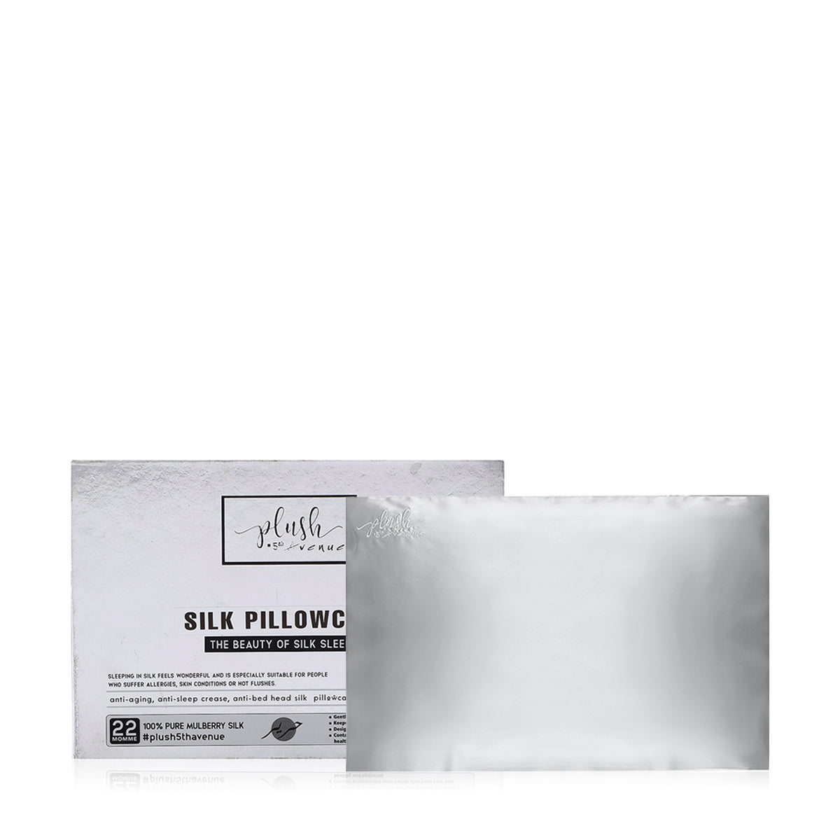Queen Size Silk Pillowcase - Silver Grey - Joe's Labs