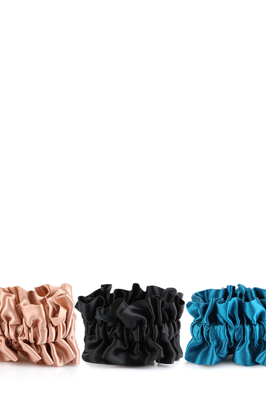 Silk Scrunchie Bare Pull Tab - Black & Blue - Joe's Labs