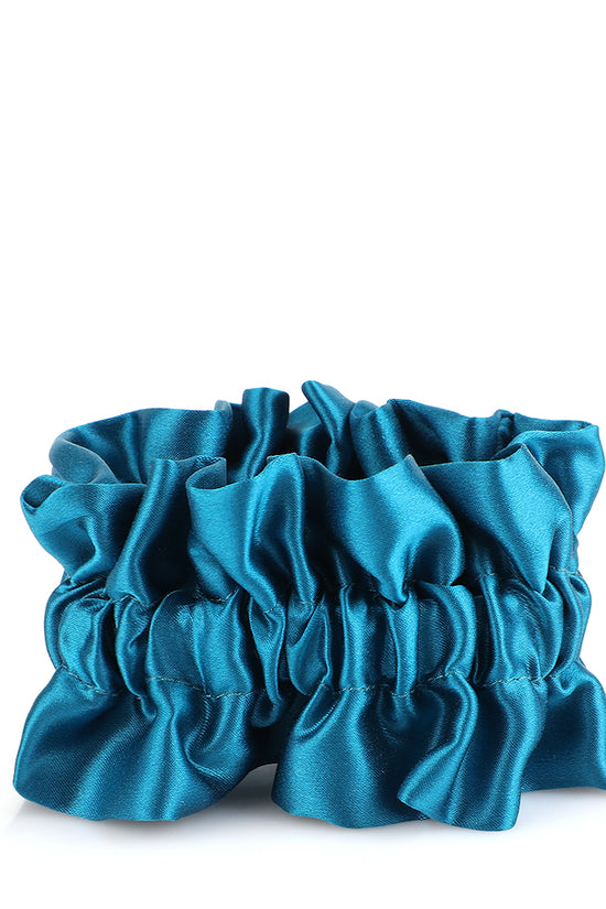 Silk Scrunchie Bare Pull Tab - Black & Blue - Joe's Labs