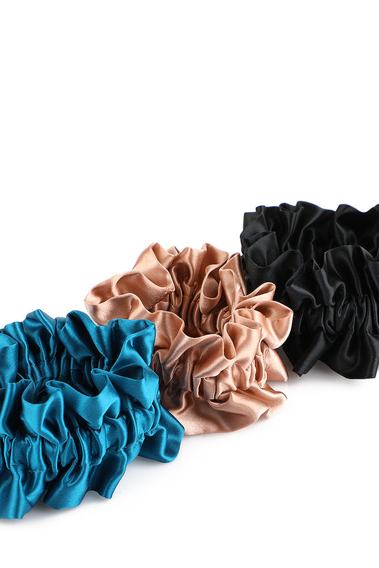 Silk Scrunchie Bare Pull Tab - Black & Blue - Joe's Labs