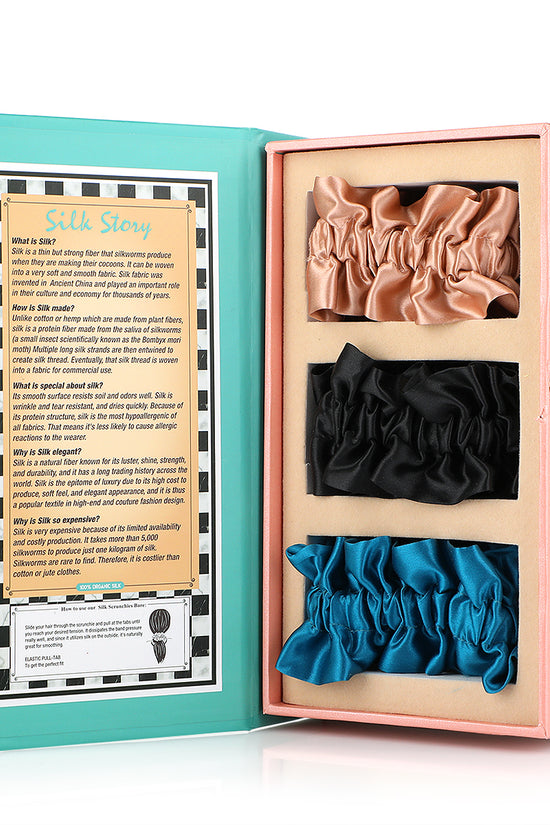 Silk Scrunchie Bare Pull Tab - Black & Blue - Joe's Labs