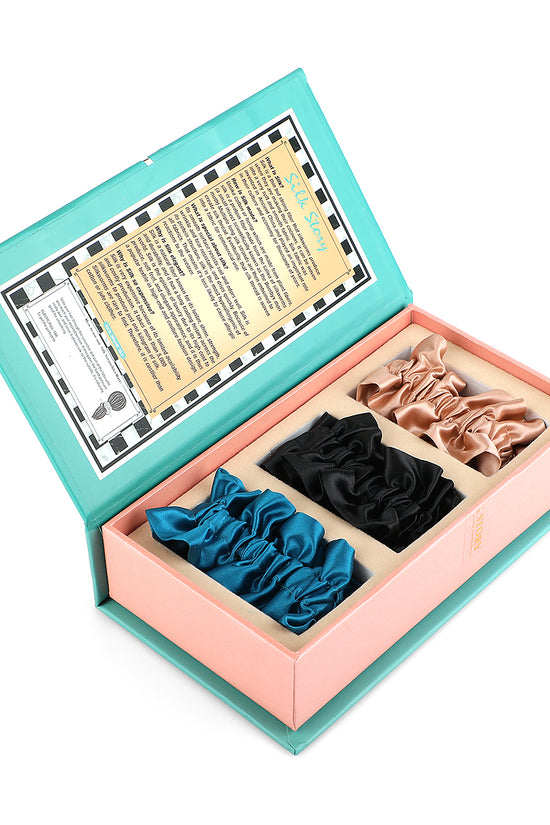 Silk Scrunchie Bare Pull Tab - Black & Blue - Joe's Labs