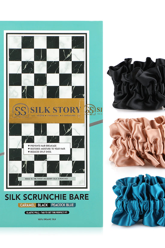 Silk Scrunchie Bare Pull Tab - Black & Blue - Joe's Labs
