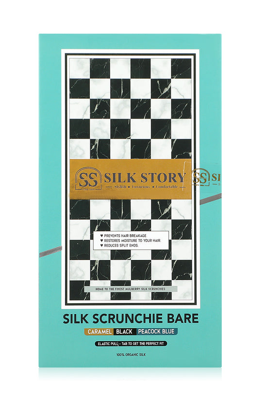 Silk Scrunchie Bare Pull Tab - Black & Blue - Joe's Labs