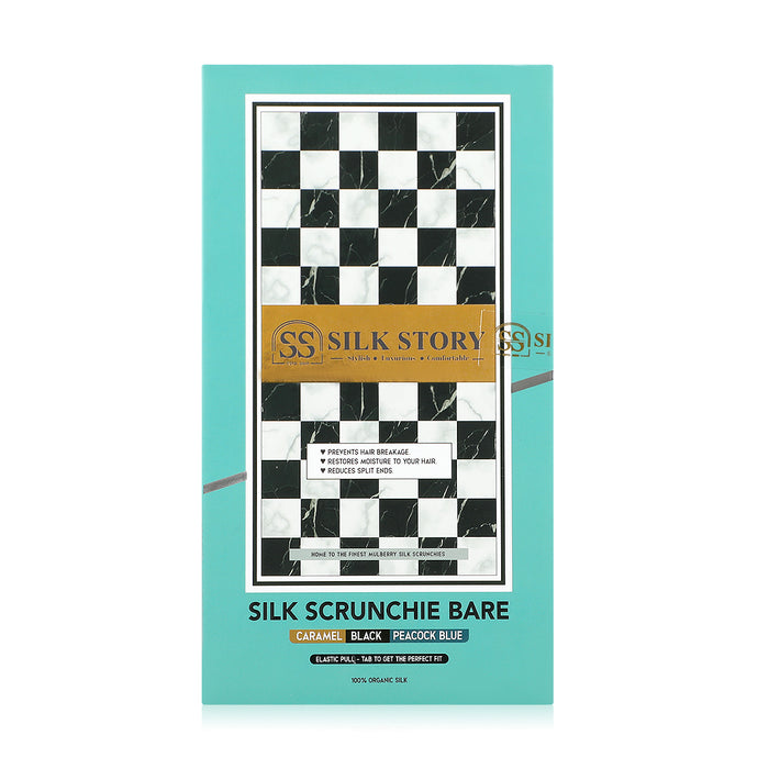 Silk Scrunchie Bare Pull Tab - Black & Blue - Joe's Labs