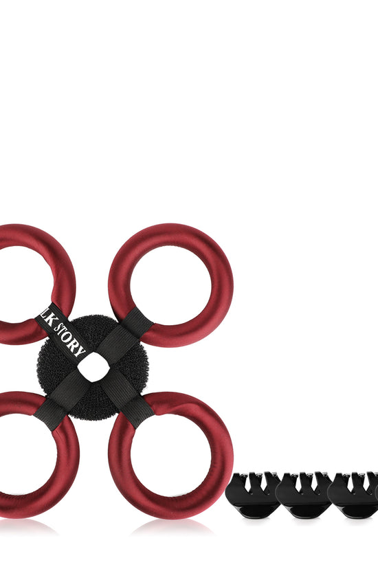 Silk Flower Hair Curler - Burgundy - Joe's Labs