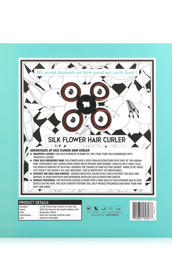 Silk Flower Hair Curler - Burgundy - Joe's Labs