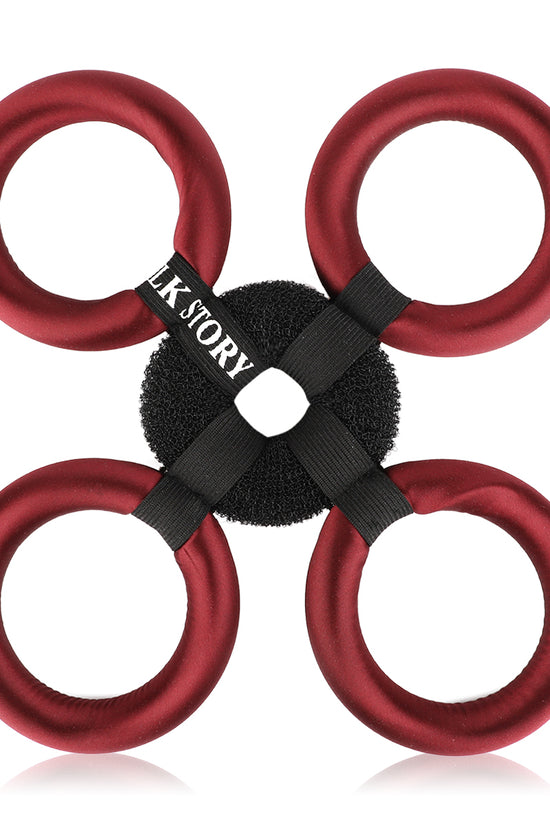 Silk Flower Hair Curler - Burgundy - Joe's Labs