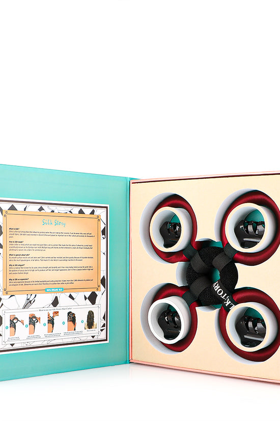 Silk Flower Hair Curler - Burgundy - Joe's Labs