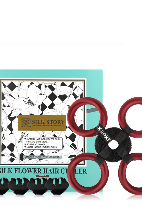 Silk Flower Hair Curler - Burgundy - Joe's Labs