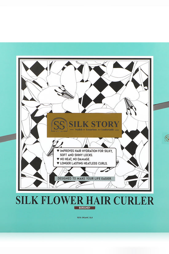 Silk Flower Hair Curler - Burgundy - Joe's Labs