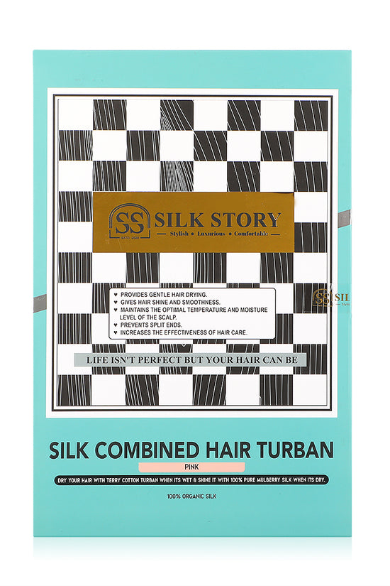 Silk Combined Hair Turban - Pink - Joe's Labs