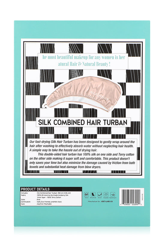 Silk Combined Hair Turban - Pink - Joe's Labs