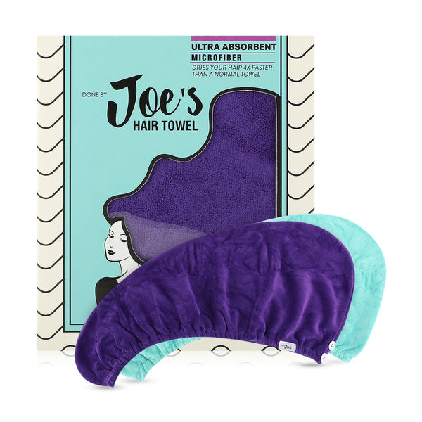 Hair Drying Towel - Tiffany Blue & Purple - Joe's Labs