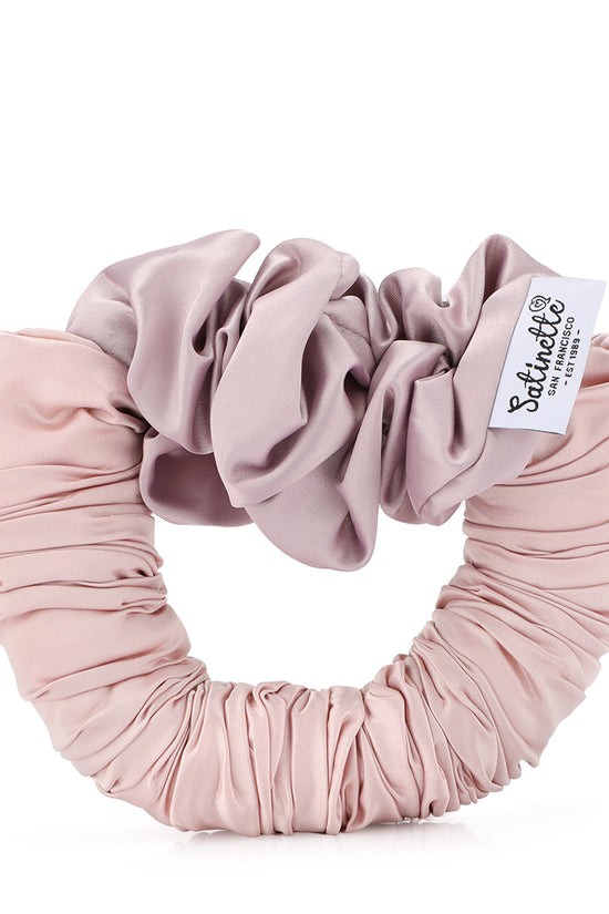 Satin Hair Curler Scrunchie - Pink / Dirty Pink - Joe's Labs
