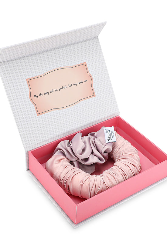 Satin Hair Curler Scrunchie - Pink / Dirty Pink - Joe's Labs