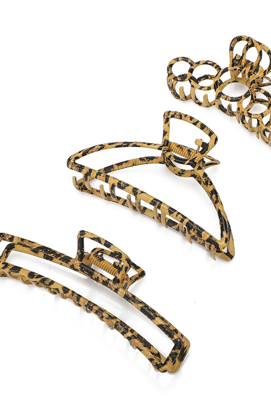 Leopard Print Hair Claw Clips Set - 3 pcs - Joe's Labs