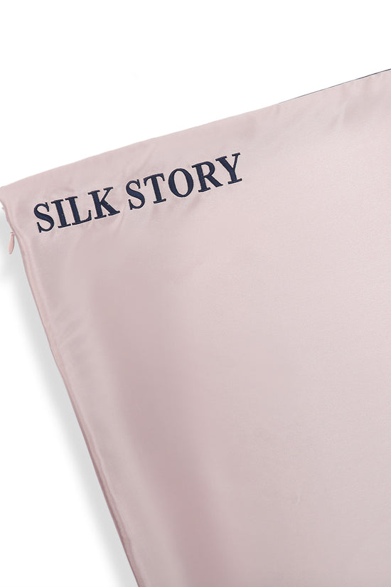 Luxurious Silk Pillowcase - Pink & Navy Blue - Joe's Labs
