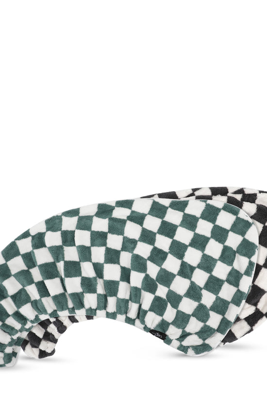 Microfiber Hair Drying Duo - Black & White Checks - 2 pcs - Joe's Labs