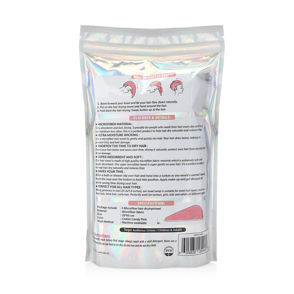 Microfiber Hair Towel - Cotton Candy Pink - Joe's Labs
