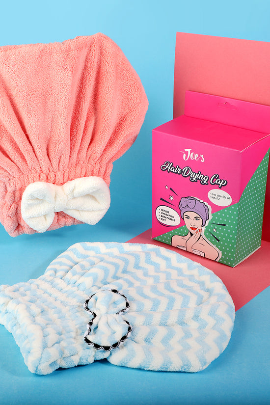 Hair Drying Caps - Blue & Pink - 2 pcs - Joe's Labs